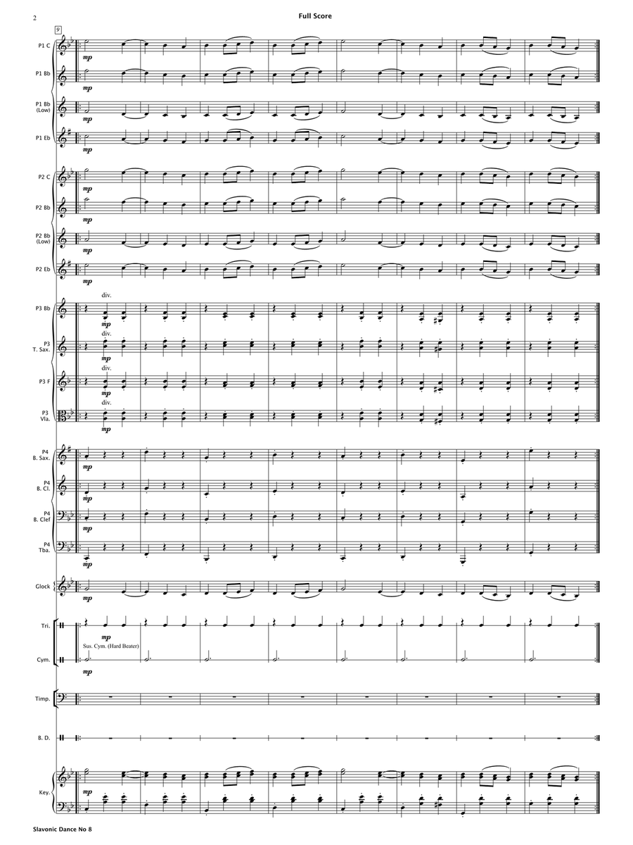 Slavonic Dance No 8 (Flexible Instrumentation) Concert Band scores gallery preview page 5