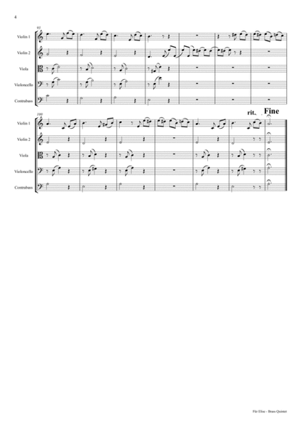 For Elise - Ludwig van Beethoven - String Quintet