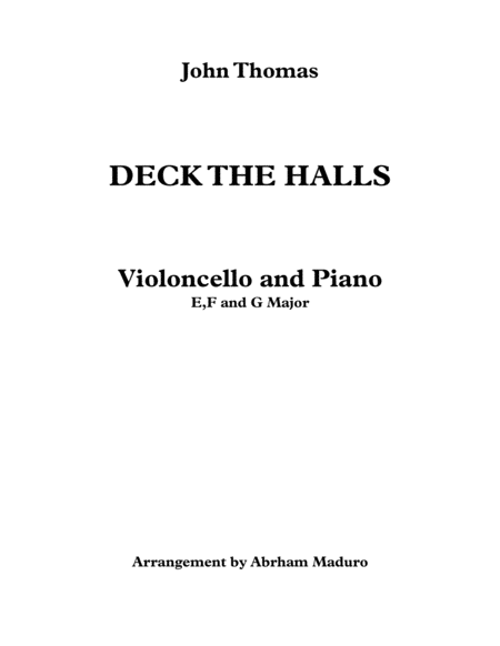 Deck The Halls Violoncello and Piano-Three Tonalities Included image number null