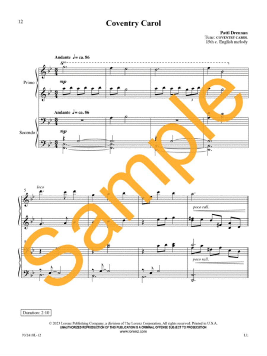 The Angels Sing Piano Duet scores gallery preview page 12