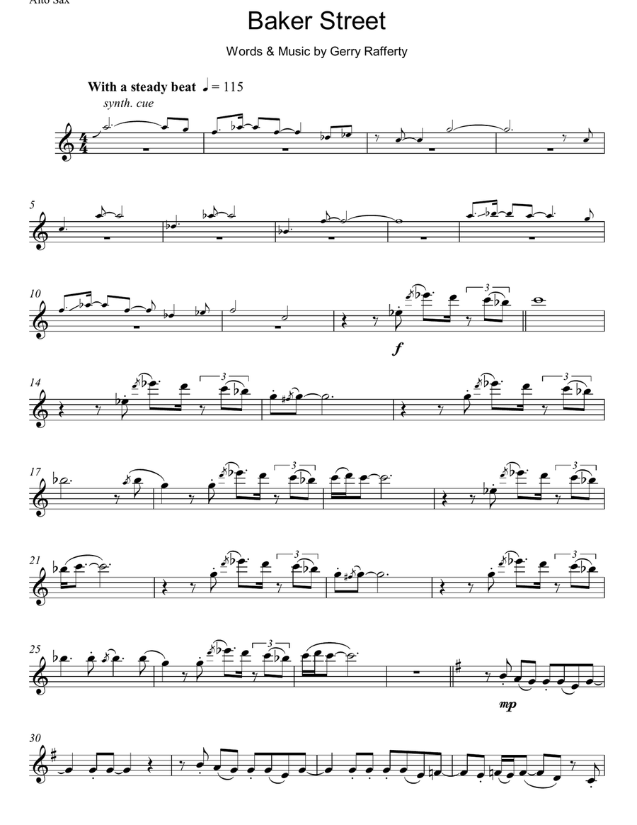Baker Street Baker Street Acoustic Guitar scores gallery preview page 1