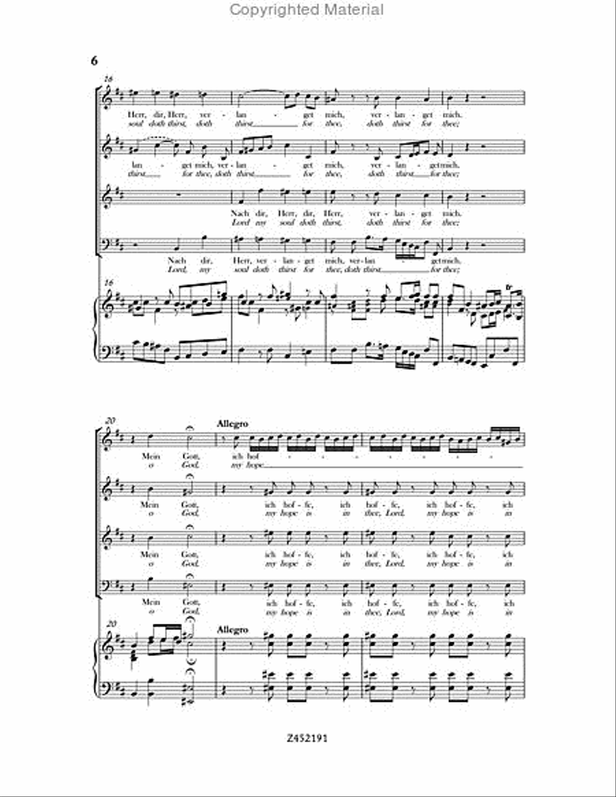 Nach dir, Herr, Verlanget Mich, BWV 150 Choir scores gallery preview page 6