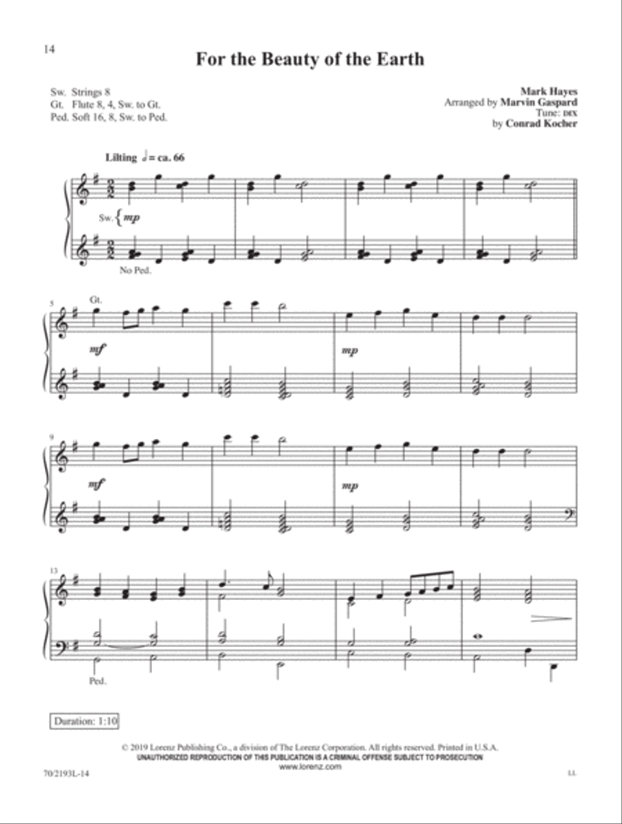 Mark Hayes: Miniatures for Organ Organ Solo scores gallery preview page 8