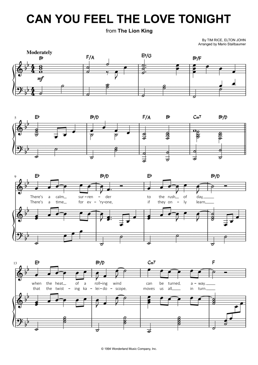 Can You Feel The Love Tonight Voice scores gallery preview page 1