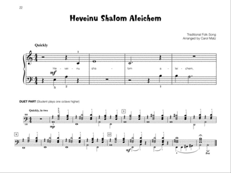 Famous & Fun Jewish Songs, Book 1 Piano Method scores gallery preview page 5