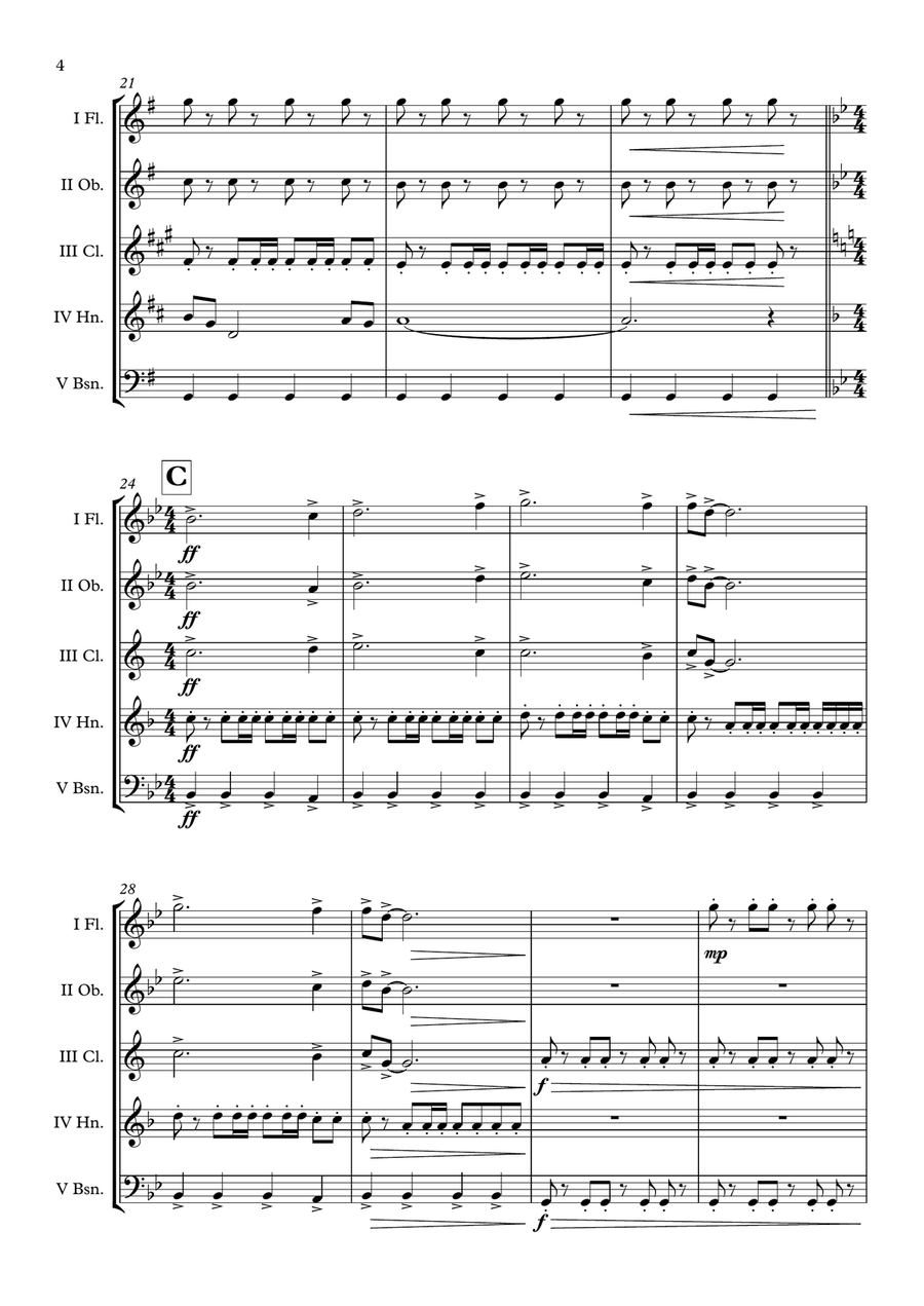 Backdraft Woodwind Quintet scores gallery preview page 5