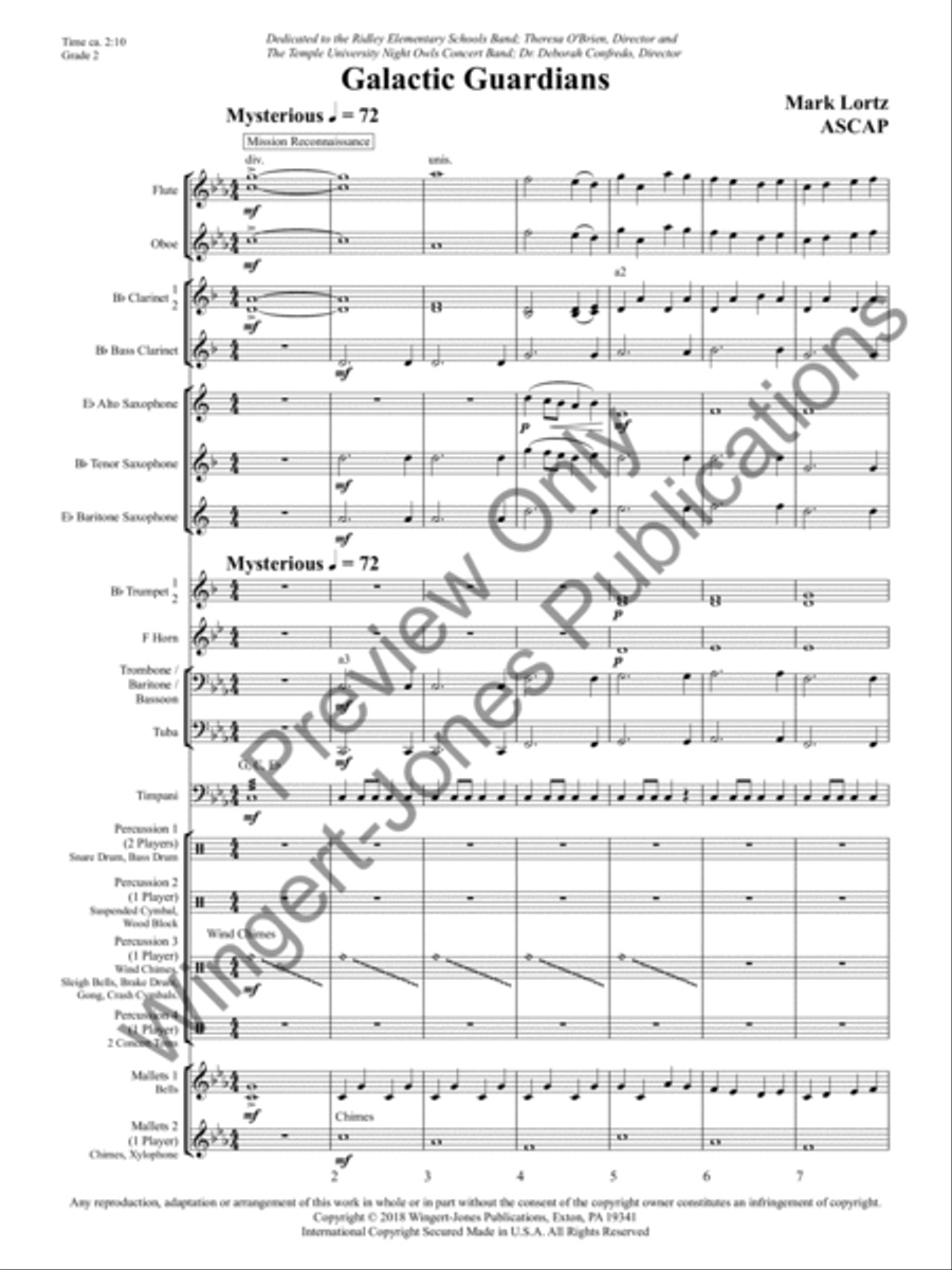Galactic Guardians Concert Band scores gallery preview page 5
