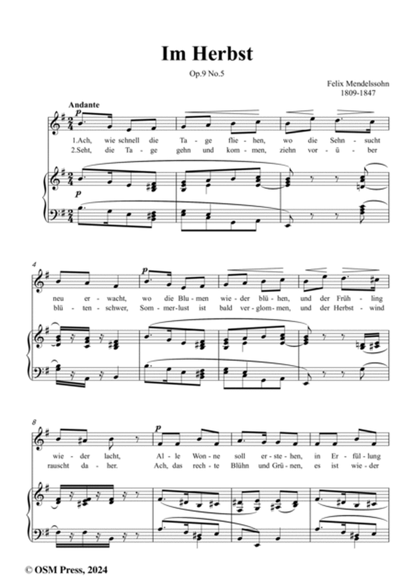 F. Mendelssohn-Im Herbst,Op.9 No.5 in e minor