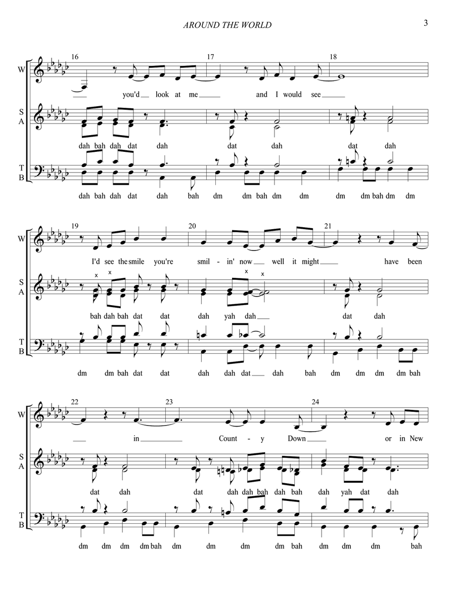 Around The World Around The World 4-Part scores gallery preview page 4