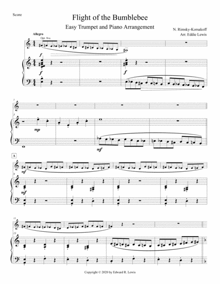 EASY Flight of the Bumblebee - Solo Trumpet With Piano image number null