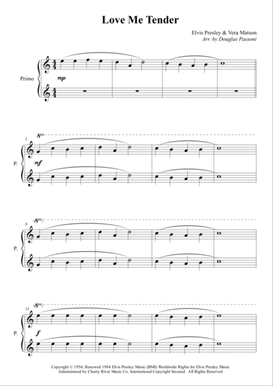 Love Me Tender Easy Piano scores gallery preview page 4