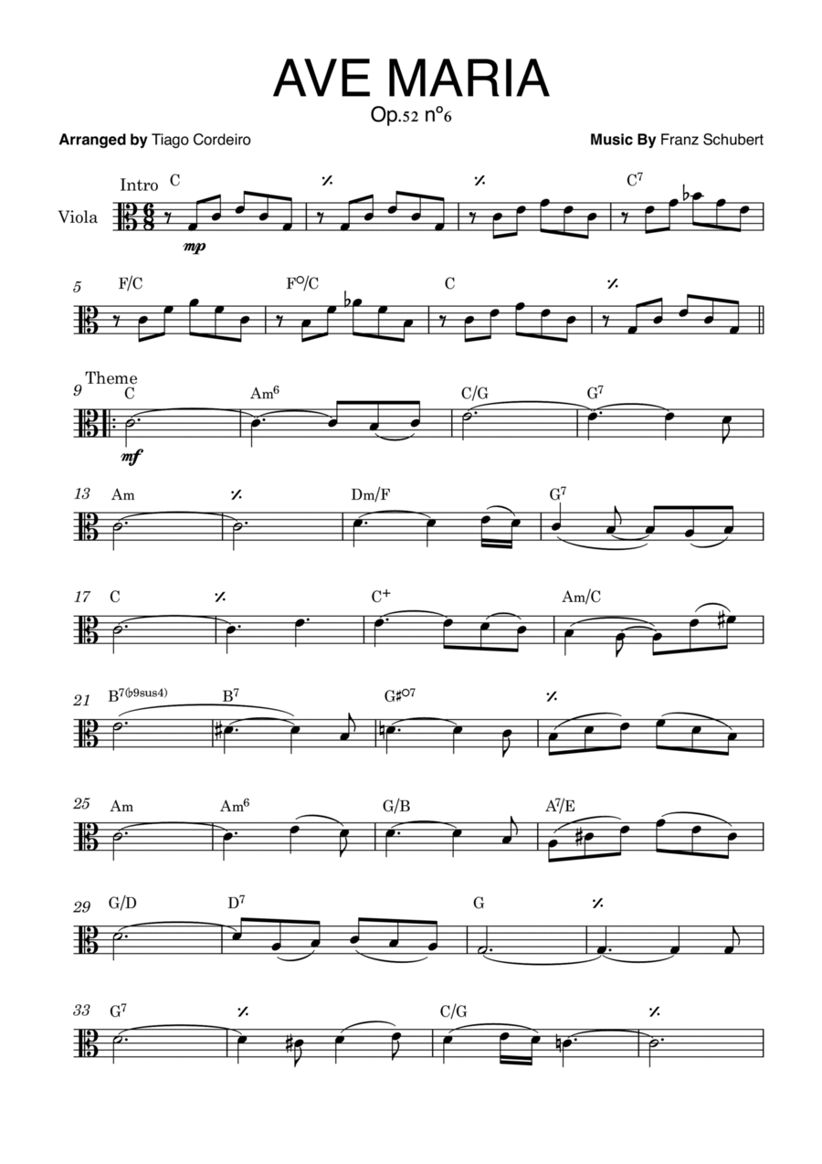 Ave Maria Op.52 nº6 Ave Maria Op.52 nº6 Viola Solo scores gallery preview page 1