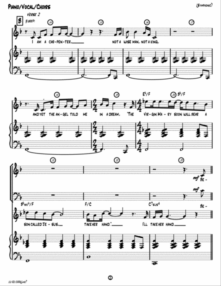 I Am a Carpenter (Joseph's Song) [Octavo w/Piano and Chords] 4-Part scores gallery preview page 2