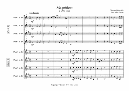 Magnificat for 8 voices - Gastoldi (Brass Choir) image number null