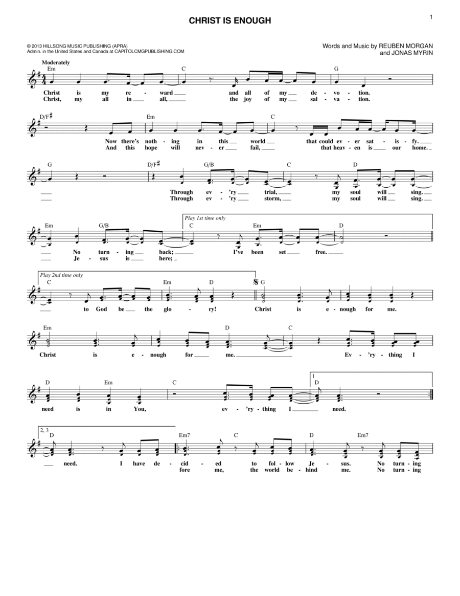 Christ Is Enough Flute scores gallery preview page 1