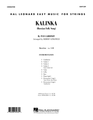 Book cover for Kalinka - Conductor Score (Full Score)