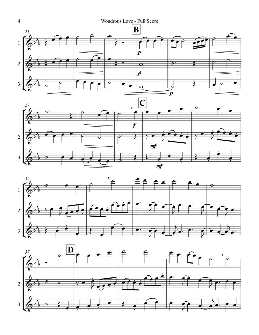 What Wondrous Love is This (Flute Trio) Flute Trio scores gallery preview page 4