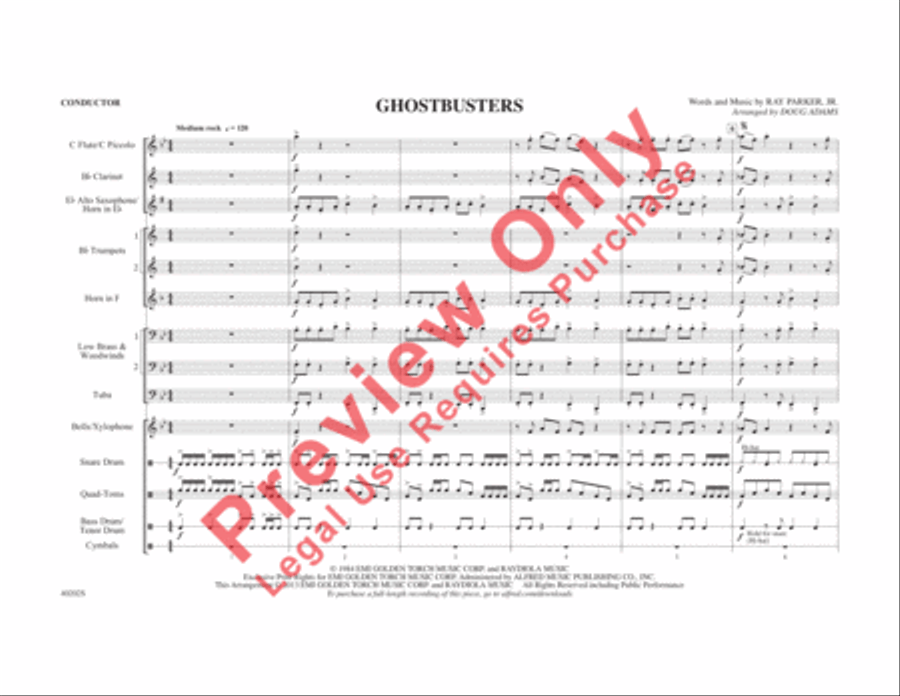 Ghostbusters Ghostbusters Marching Band scores gallery preview page 2