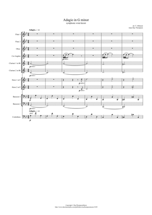 Book cover for Albinoni: Adagio in G minor - symphonic wind dectet/bass