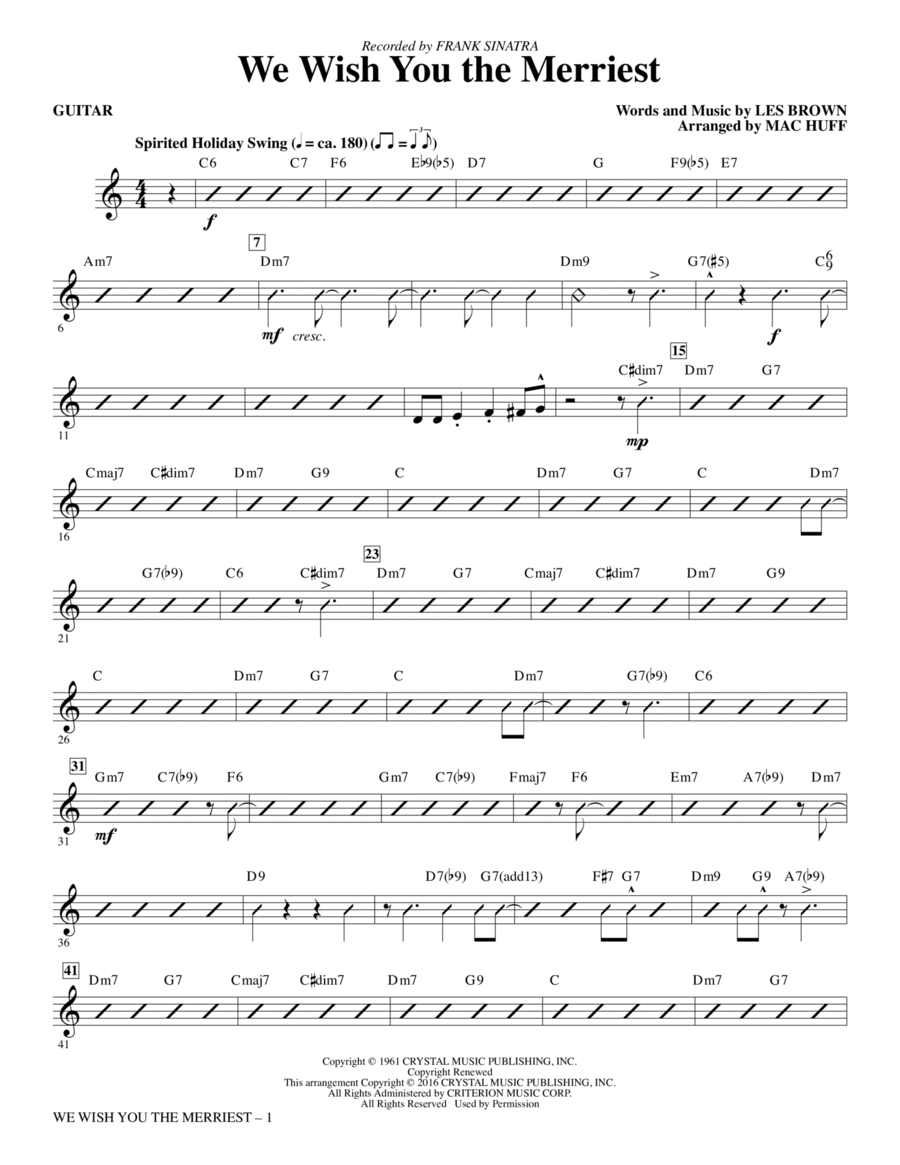 We Wish You the Merriest - Guitar Choir scores gallery preview page 1