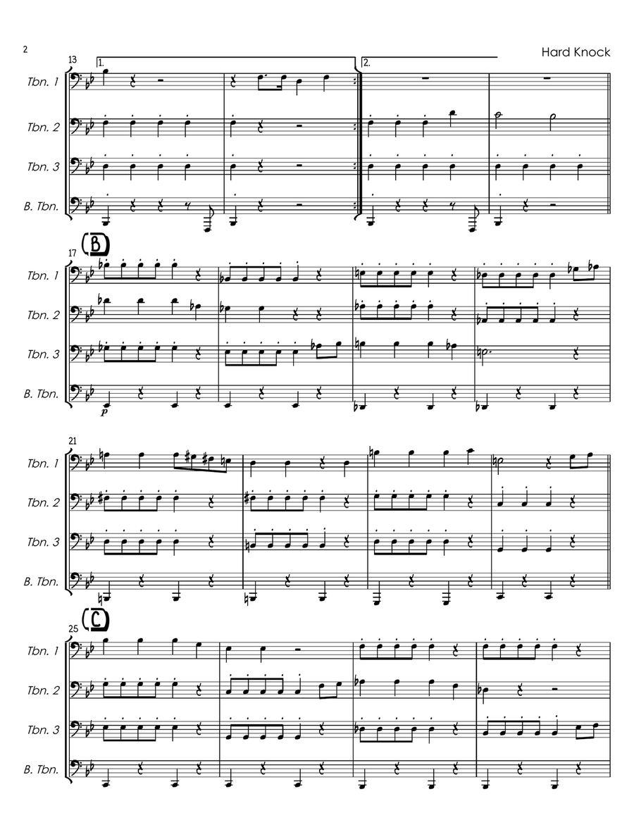 It's The Hard-Knock Life Brass Quartet scores gallery preview page 2