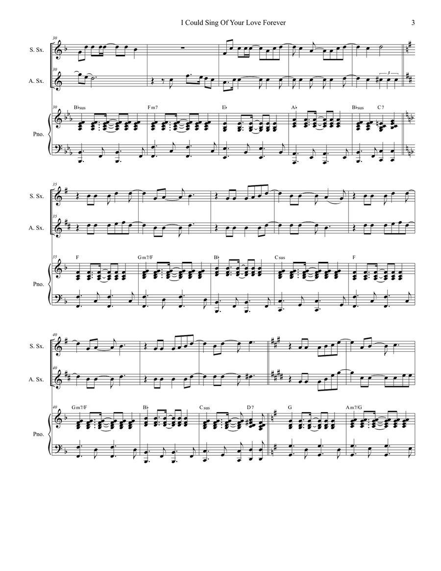 I Could Sing Of Your Love Forever Woodwind Duet scores gallery preview page 3