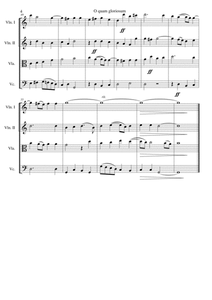 O quam gloriosum (Oh how glorious) for string quartet image number null