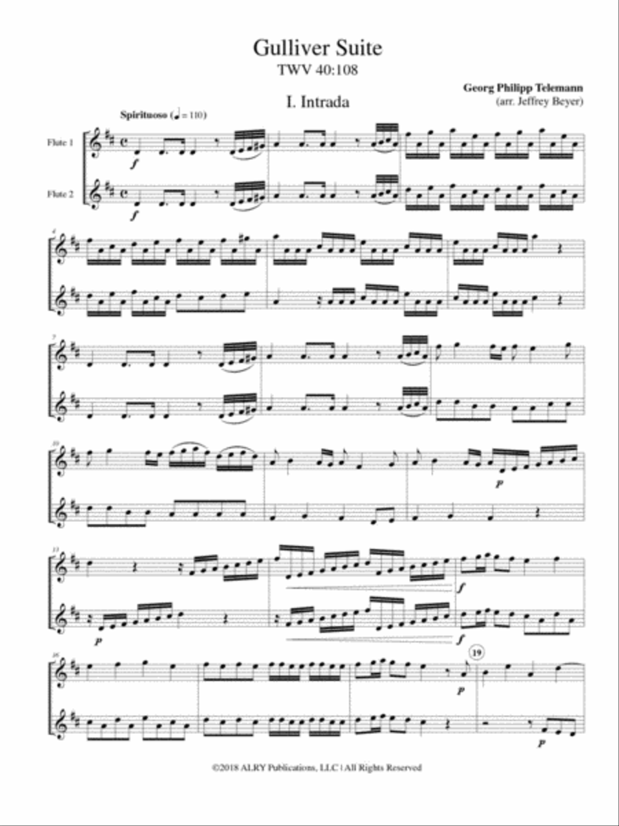 Gulliver Suite for Two Flutes Flute Duet scores gallery preview page 2