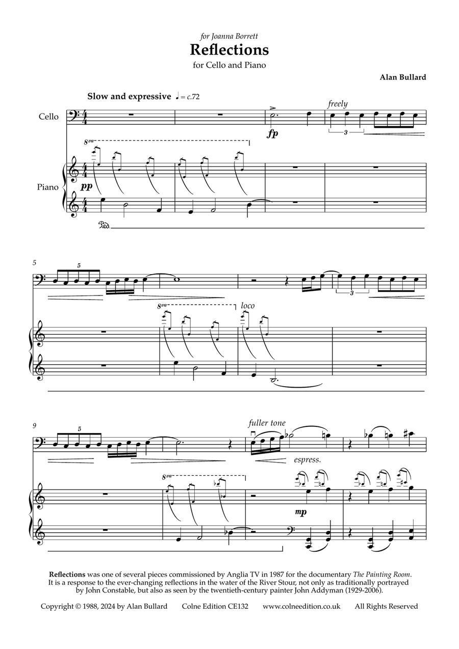 Reflections, for cello and piano Chamber Music scores gallery preview page 3