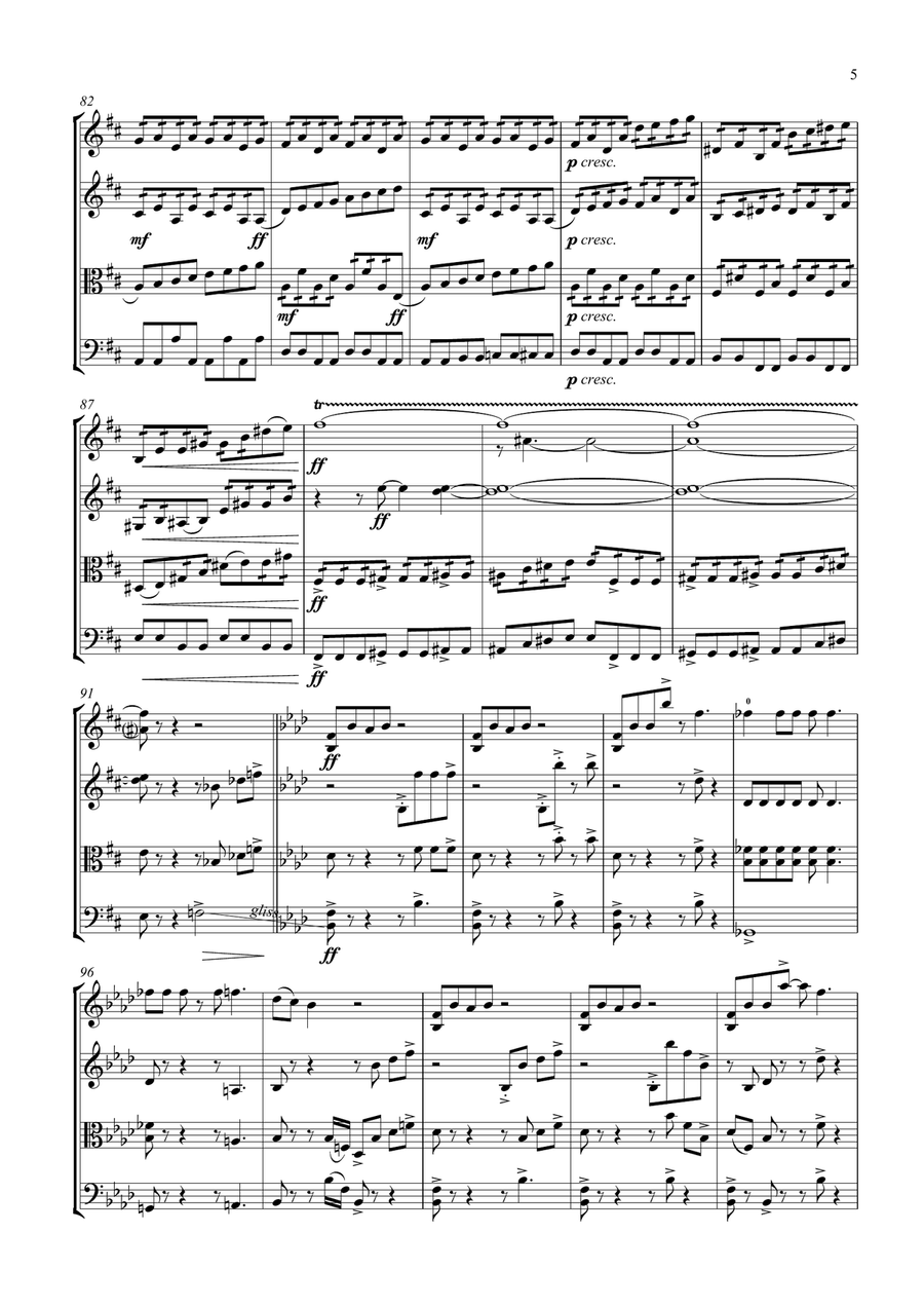 Bicycle Race String Quartet scores gallery preview page 5