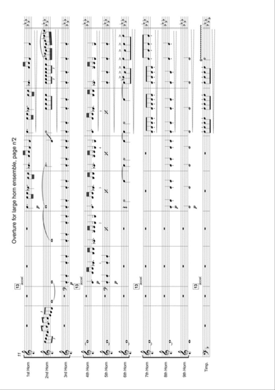 Overture for large horn ensemble and timpani Horn scores gallery preview page 2