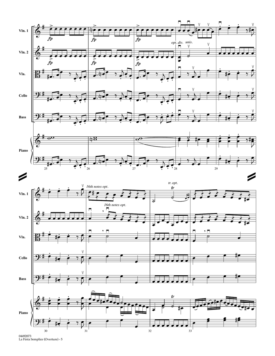 La Finta Semplice (Overture) - Conductor Score (Full Score) String Orchestra scores gallery preview page 5