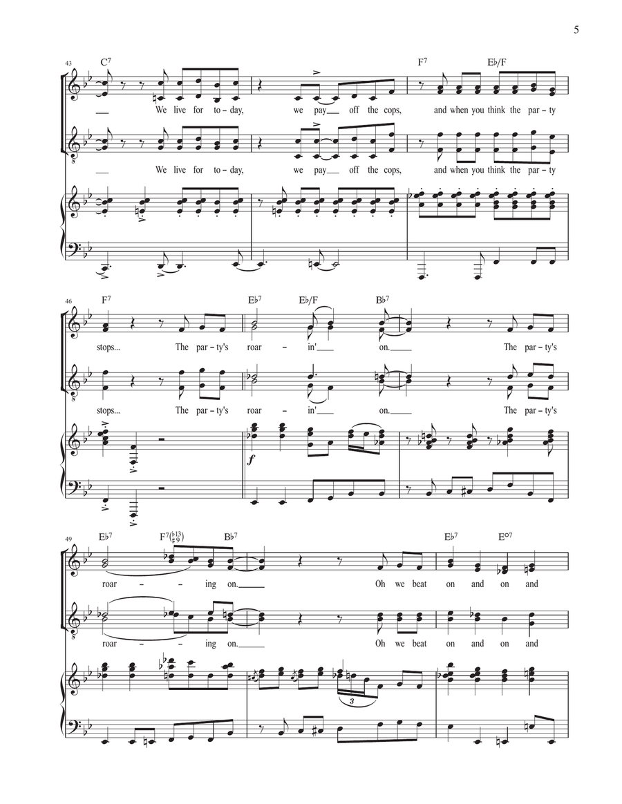 Roaring On (from The Great Gatsby) Voice scores gallery preview page 5