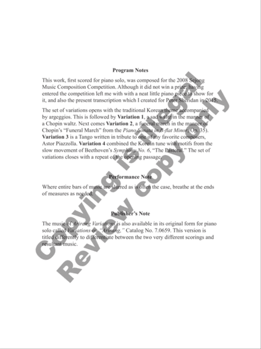 Arirang Variations Arirang Variations Flute Duet scores gallery preview page 3