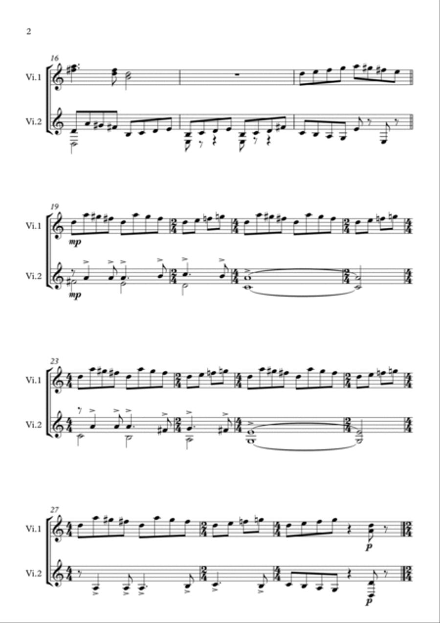 3 Miniaturas para dois violões Classical Guitar scores gallery preview page 2