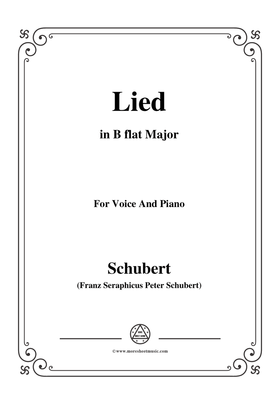 Schubert-Lied(Es ist so angenehm),in B flat Major,D.284,for Voice and Piano