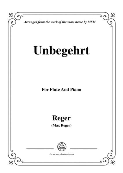 Reger-Unbegehrt,for Flute and Piano image number null