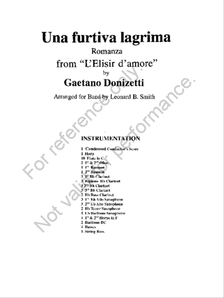 Una Furtiva Lagrima Concert Band scores gallery preview page 2