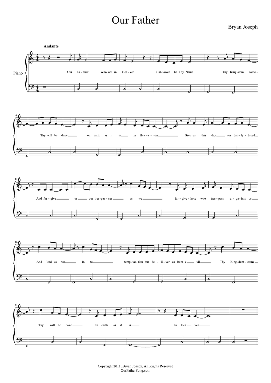 Our Father - The Lord's Prayer Choir scores gallery preview page 1