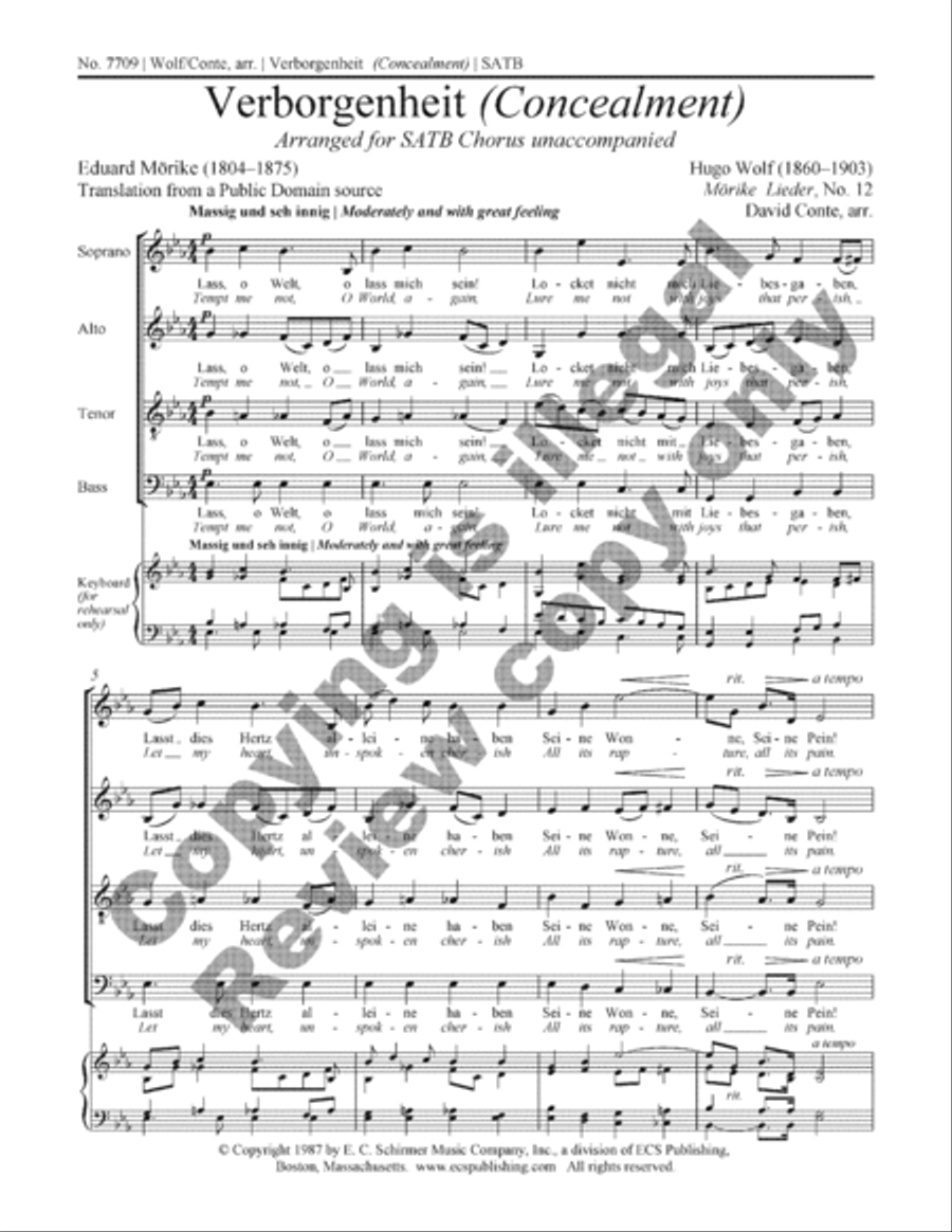 Verborgenheit (Concealment) 4-Part scores gallery preview page 8
