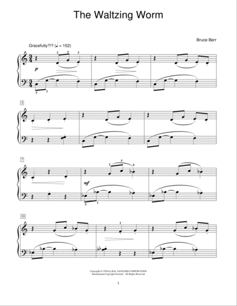 The Waltzing Worm Piano Method scores gallery preview page 1
