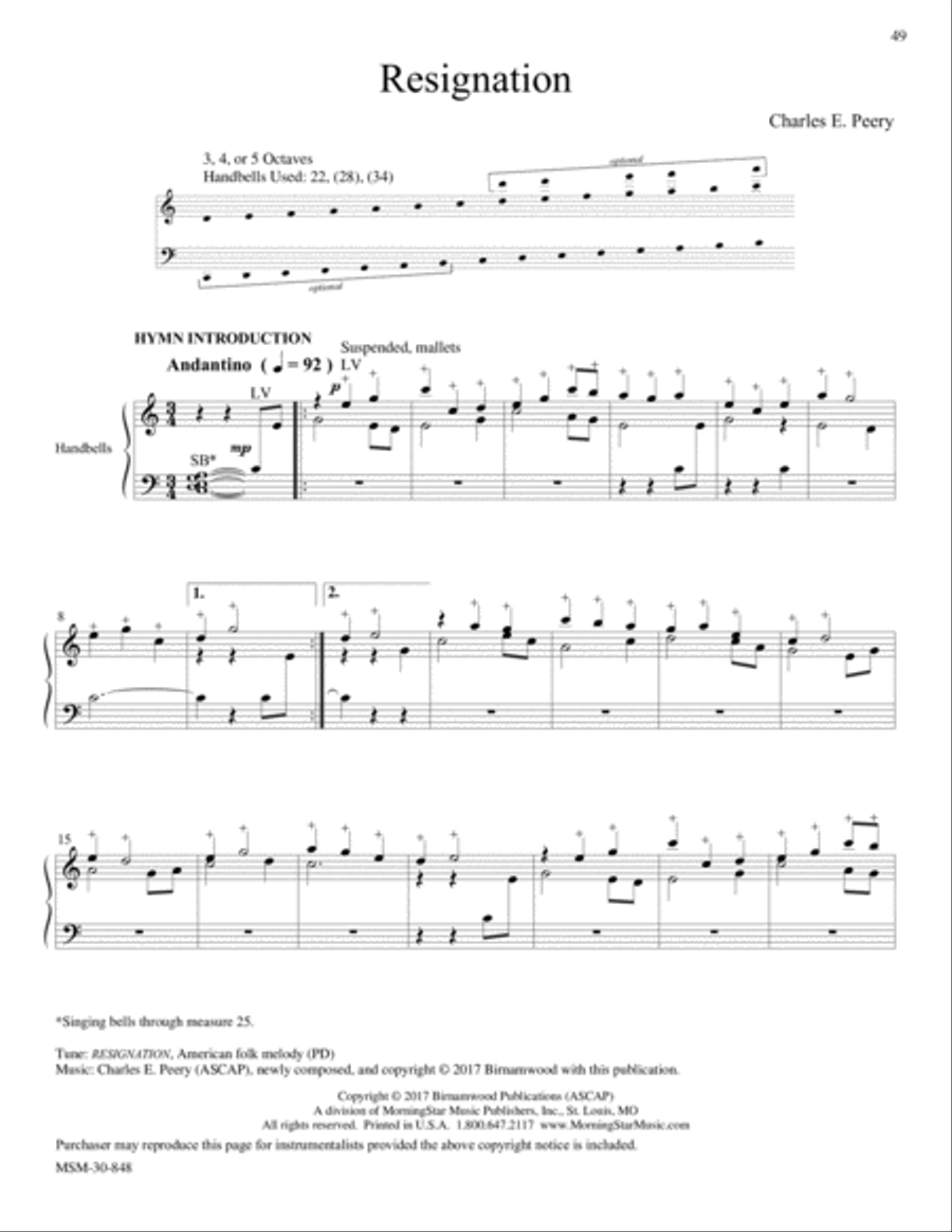 RESIGNATION from Let Praises Ring, V3 5-Octaves scores gallery preview page 1