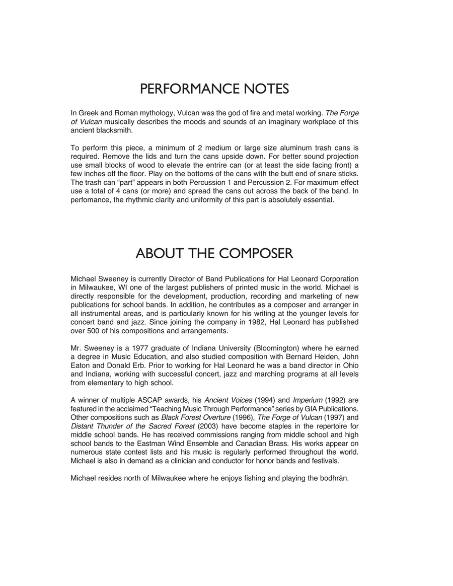The Forge of Vulcan - Conductor Score (Full Score) Concert Band scores gallery preview page 2