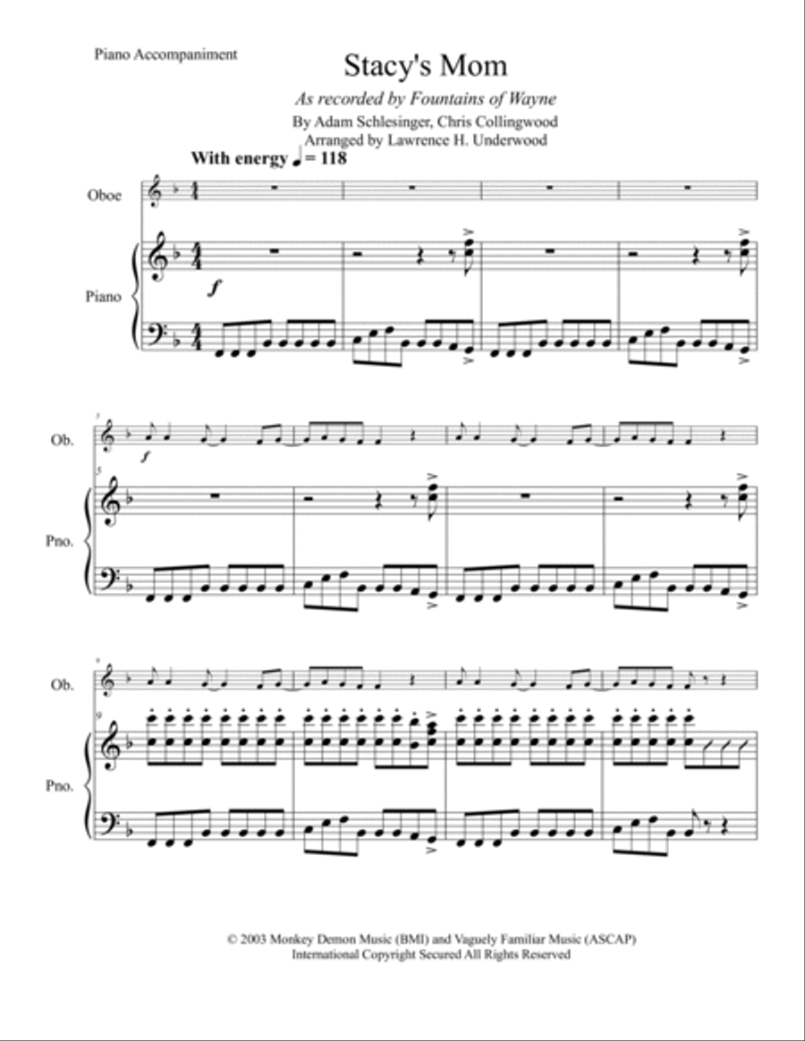Stacy's Mom Piano scores gallery preview page 2
