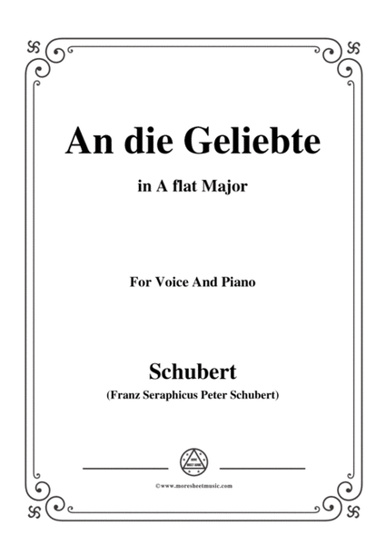 Schubert-An die Geliebte,in A flat Major,for Voice&Piano image number null