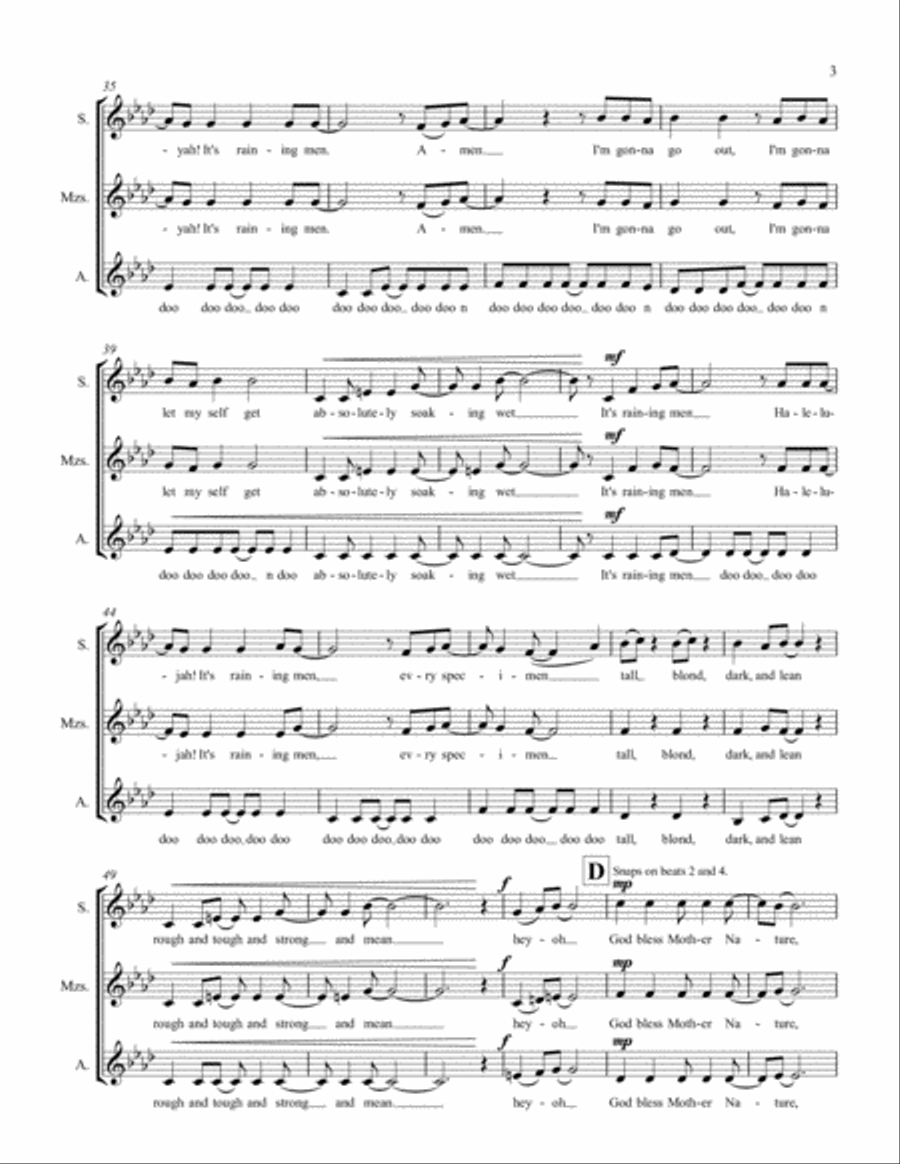 It's Raining Men It's Raining Men SSA scores gallery preview page 3