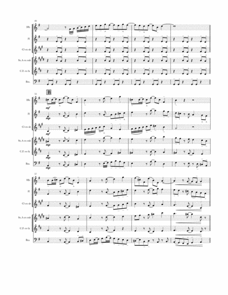 Tableaux champêtres (Promenade) / Score et 6 partitions pour quintette à vent et un saxophone alto image number null