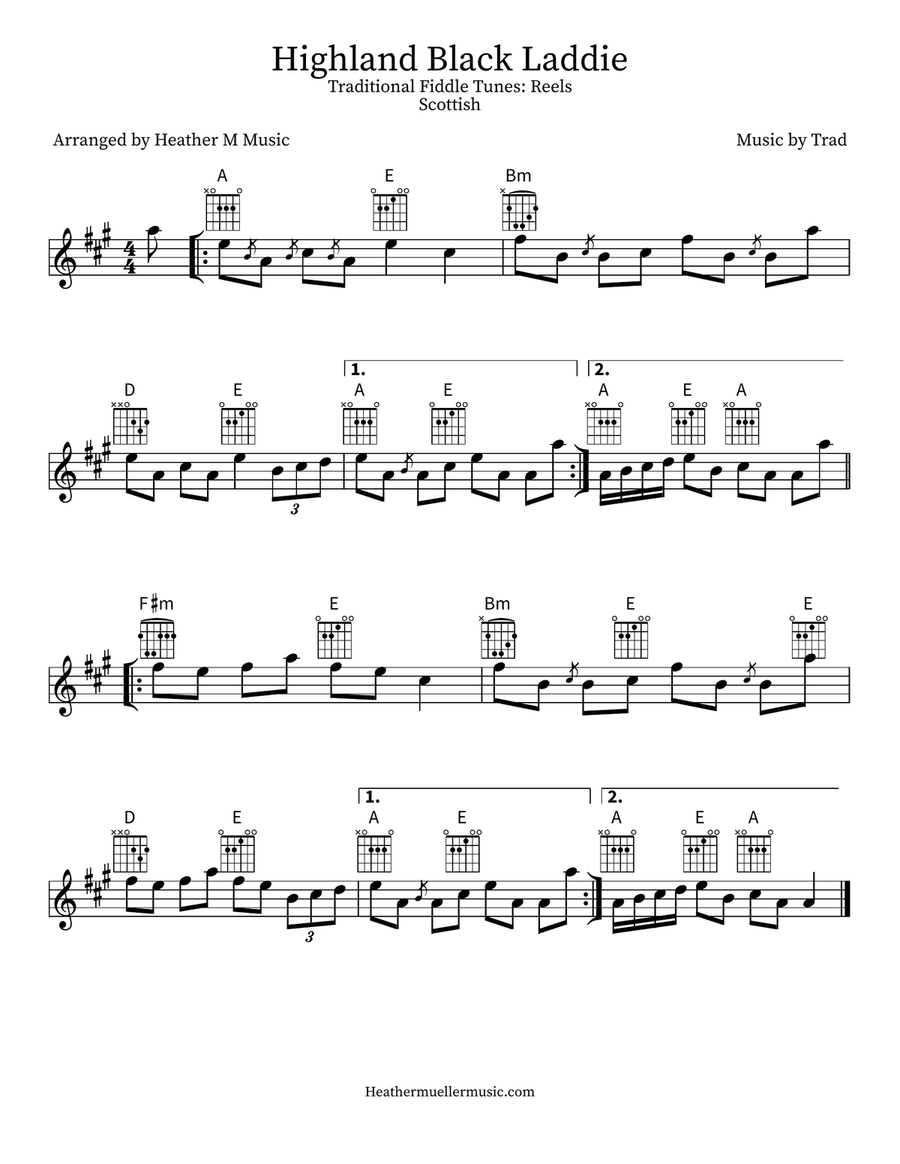 Highland Black Laddie Violin scores gallery preview page 3