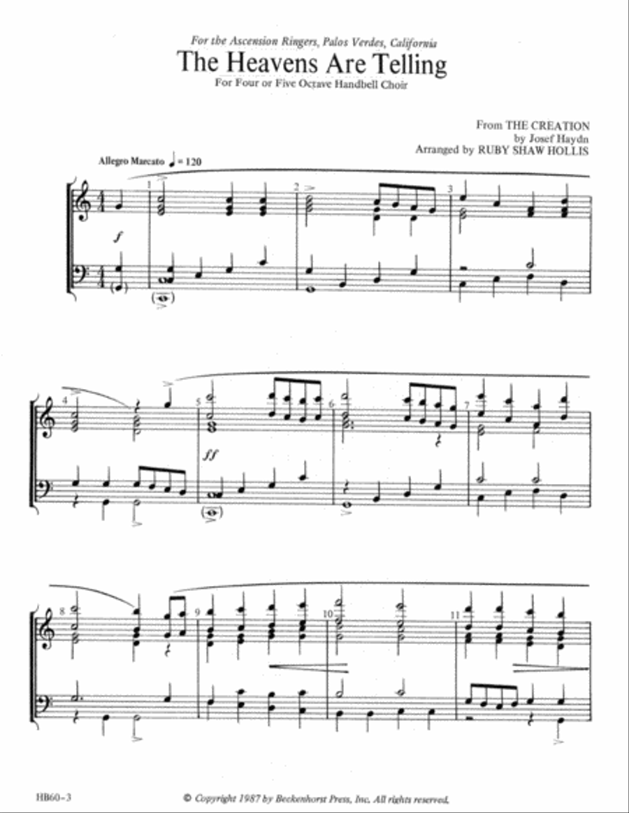 The Heavens Are Telling The Heavens Are Telling Handbell Choir scores gallery preview page 2