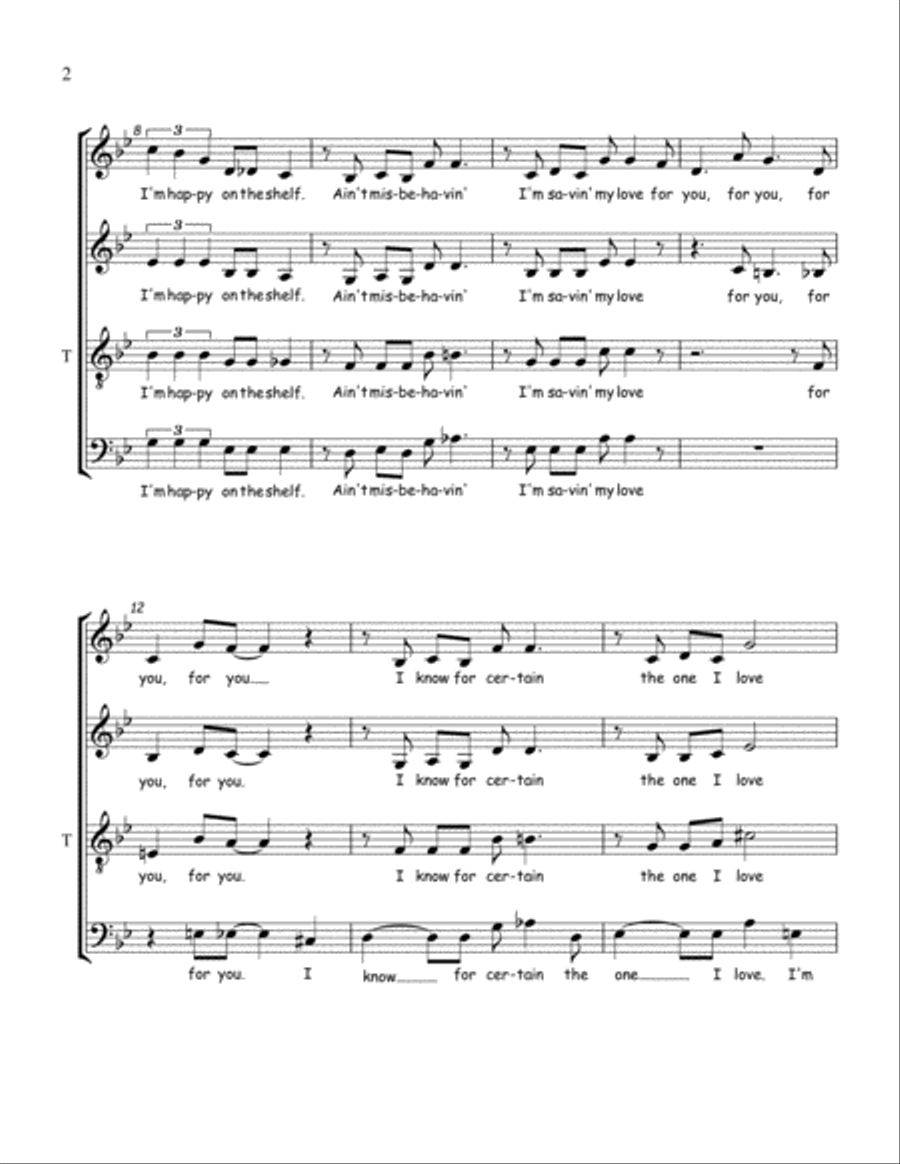Ain't Misbehavin' 4-Part scores gallery preview page 2